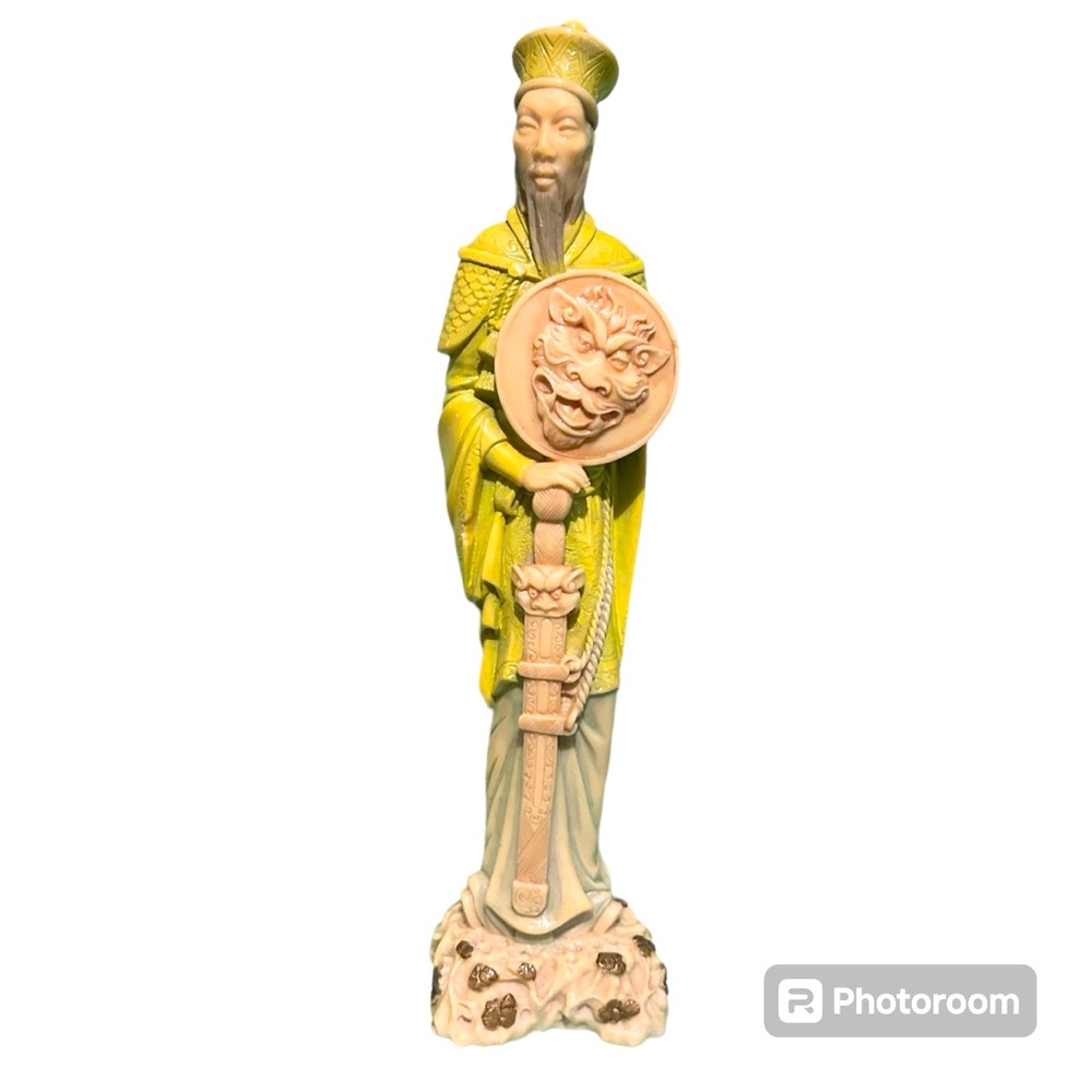 Vintage Norleans Emperor Statue Hand Carved in Italy 14” Resin